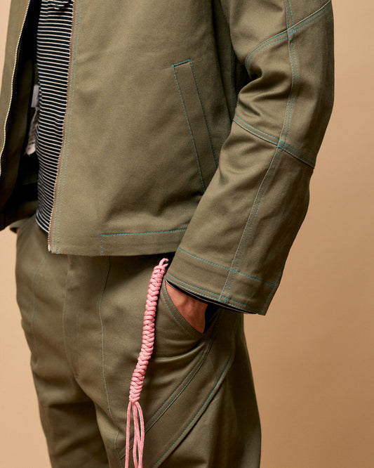 Elvis jacket in sage with blue