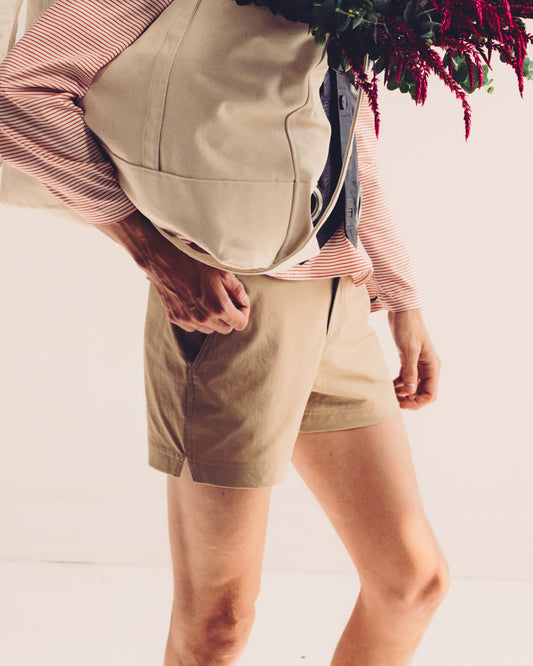 Mason short in khaki