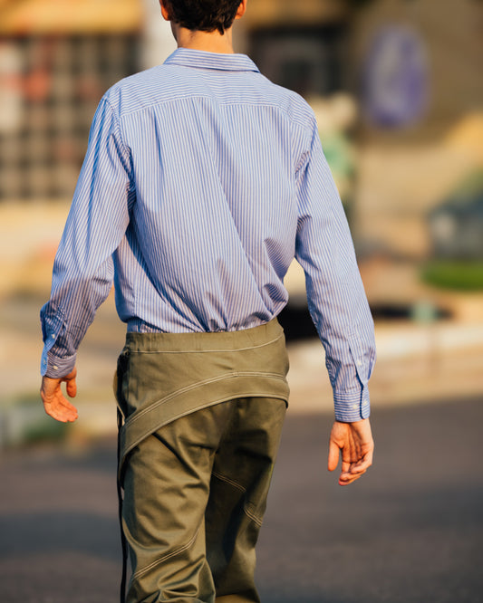Striped oxford with rorschach camo