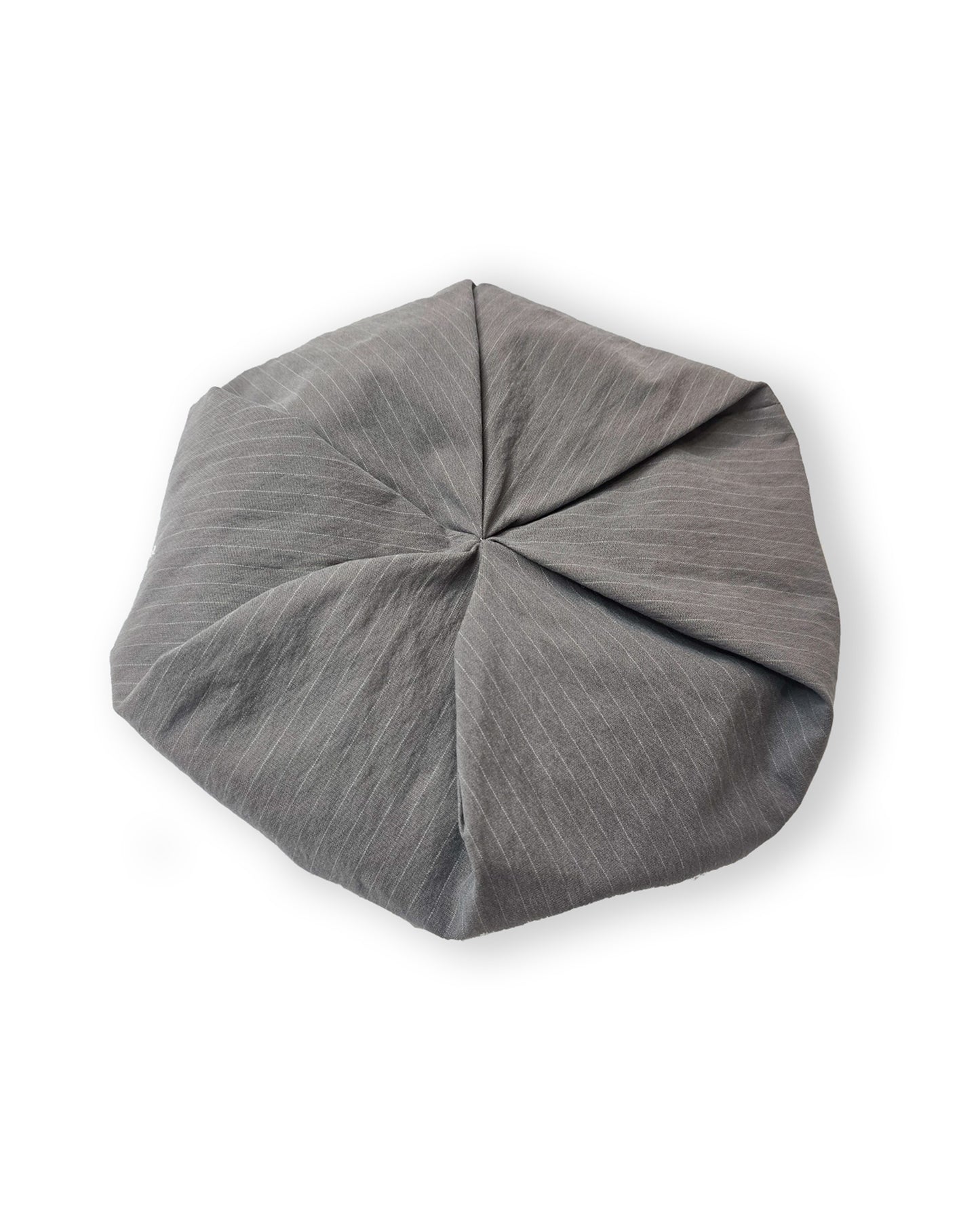 Tam in grey pinstripe
