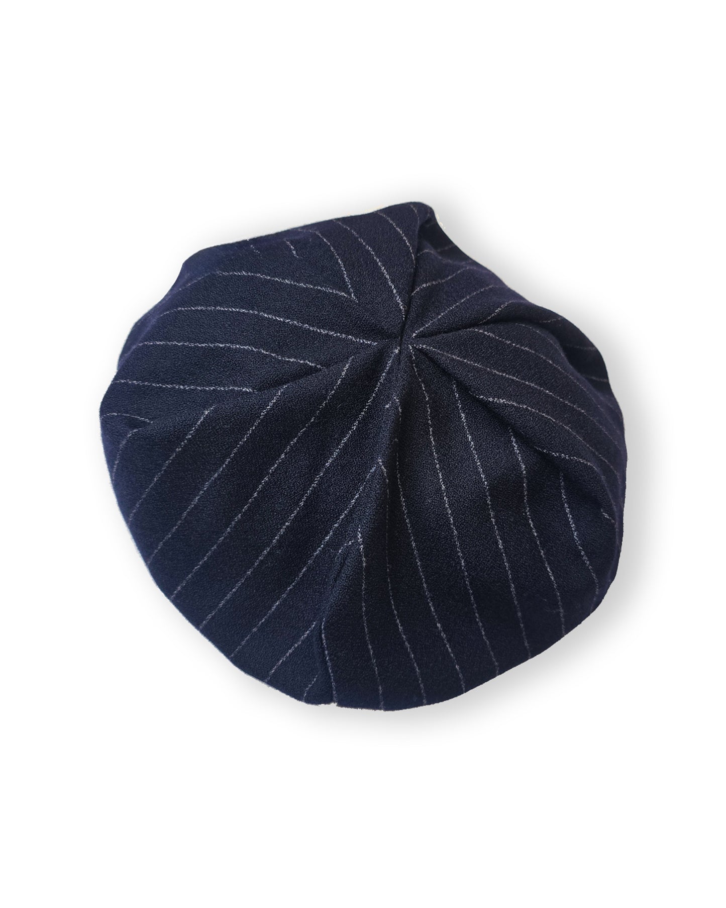 Tam in navy pinstripe