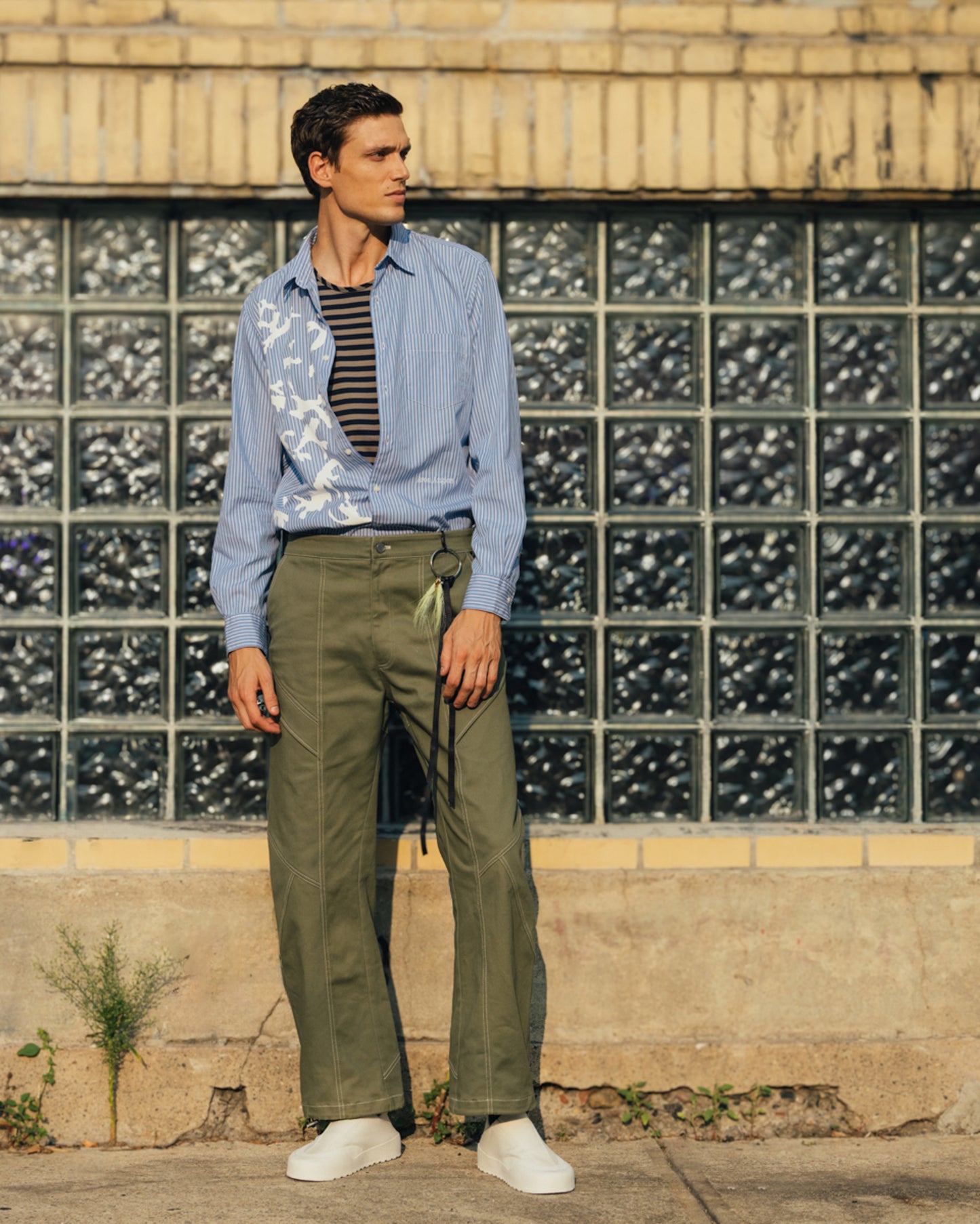 Striped oxford with rorschach camo