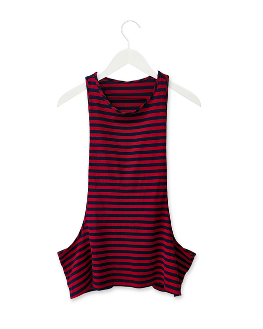 Scoop Tank in Red & Navy Stripe