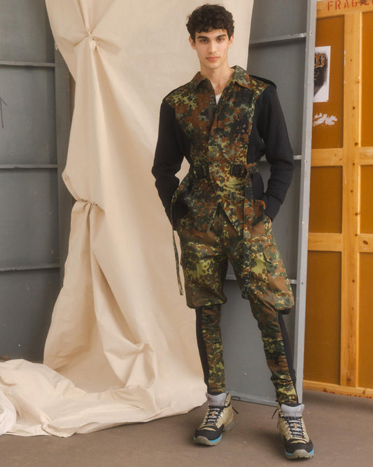 Spliced Woven & Knit Pant - Flecktarn