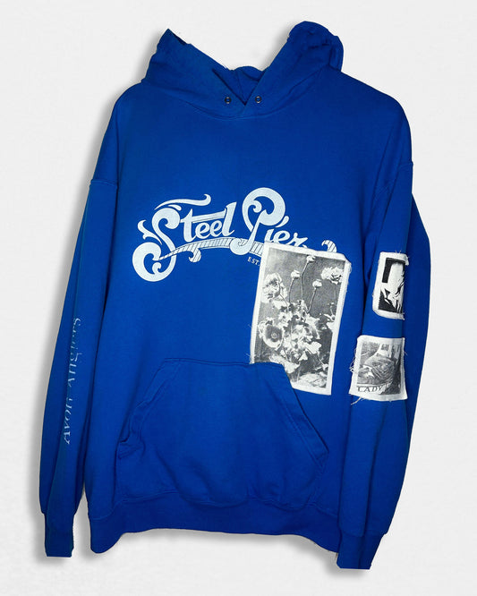 Printed Patch Hoodie - Cobalt