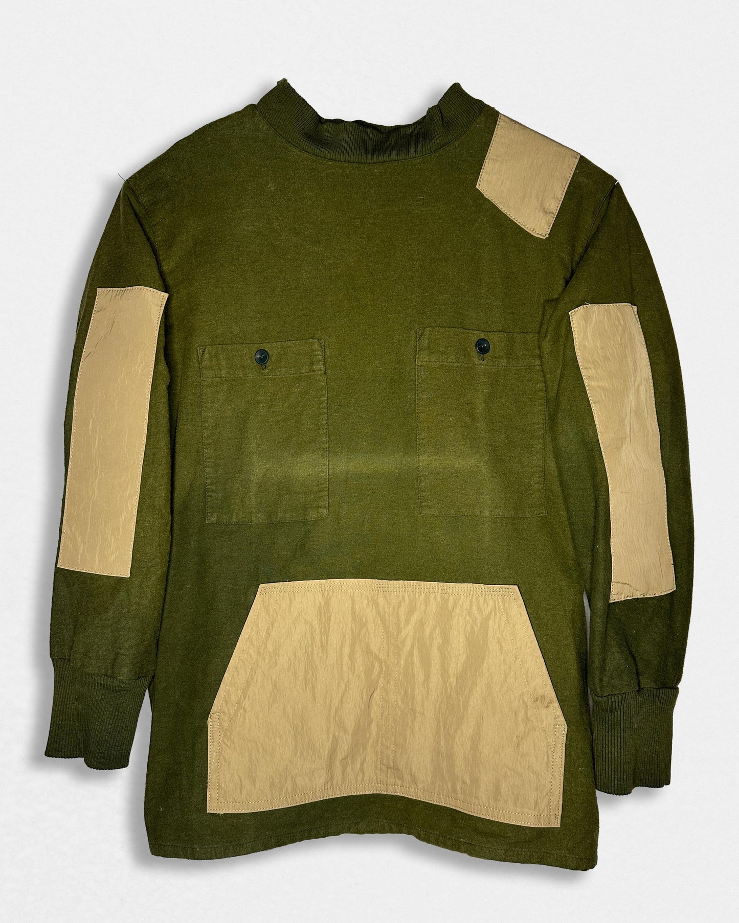 Funnel Neck Flannel - Olive & Seedling