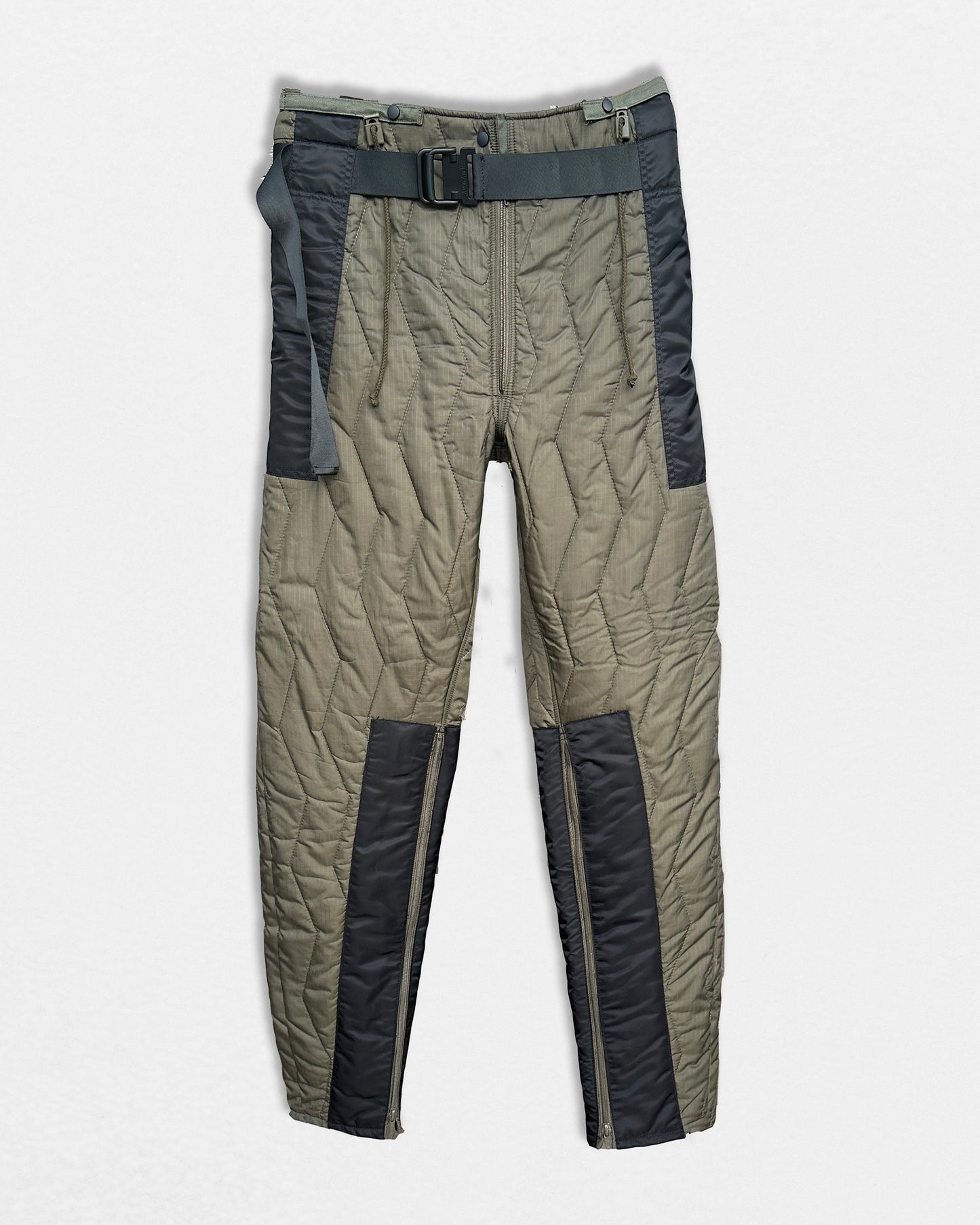 Re-Worked Quilted Pant - Green & Black