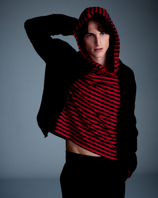 Grady in red & navy stripe