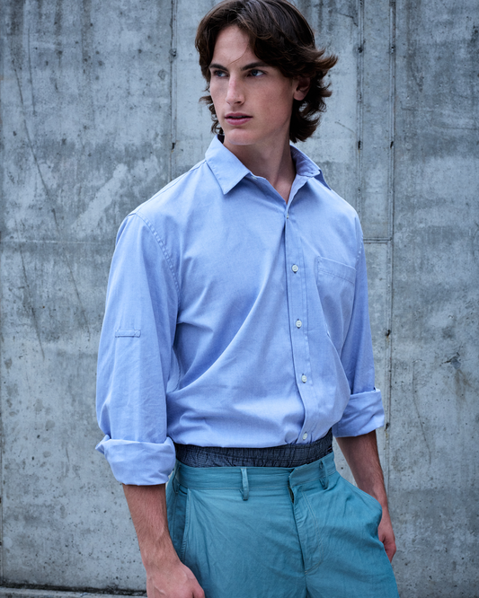 Field shirt in blue pinpoint oxford