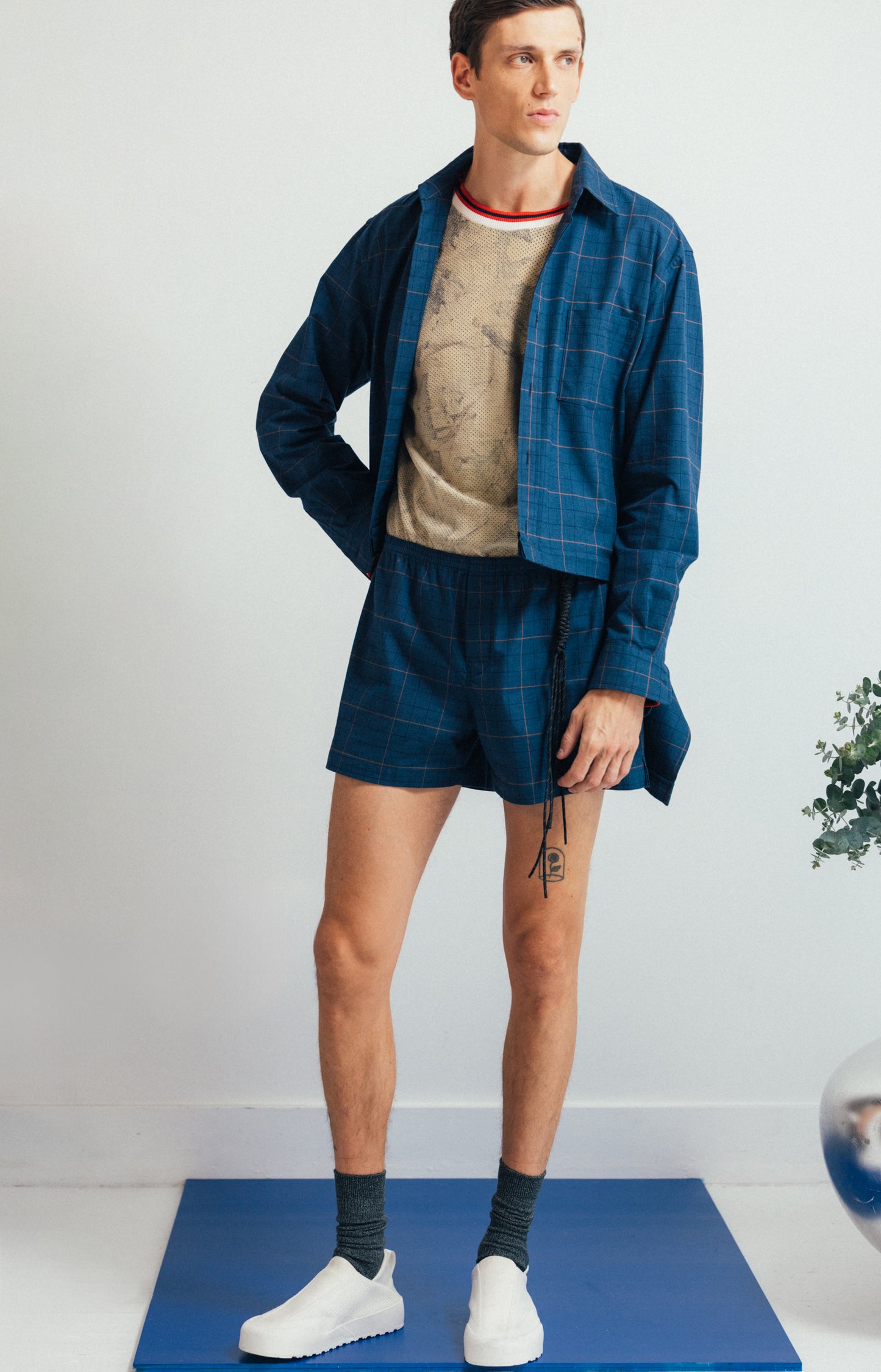 Pablo short in windowpane