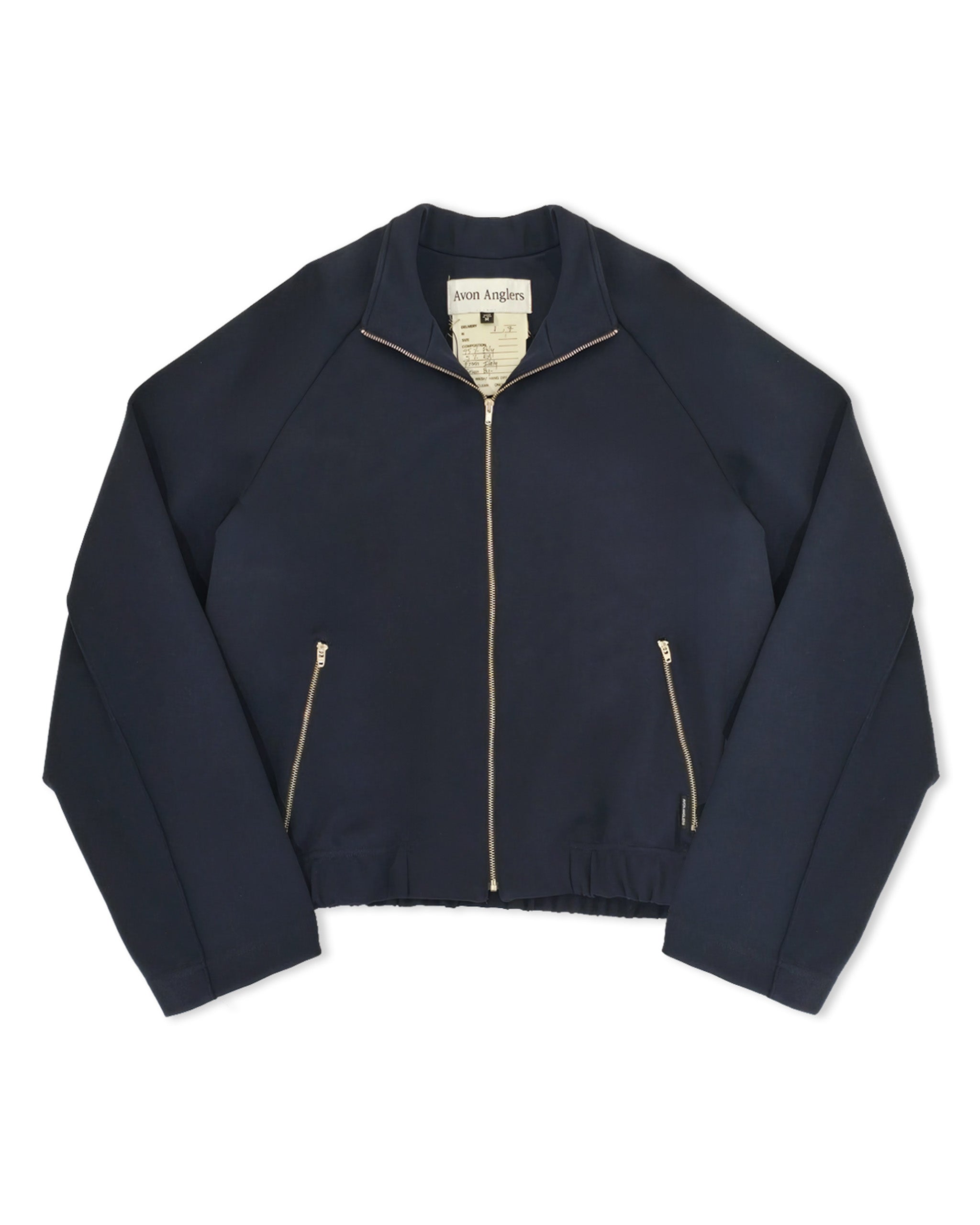 Murray track jacket in navy pique – Avon Anglers