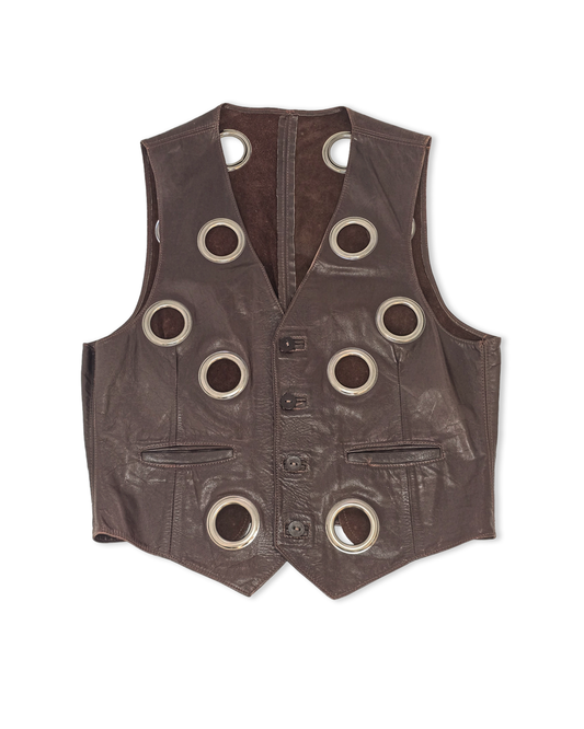 RE: Vest in brown leather
