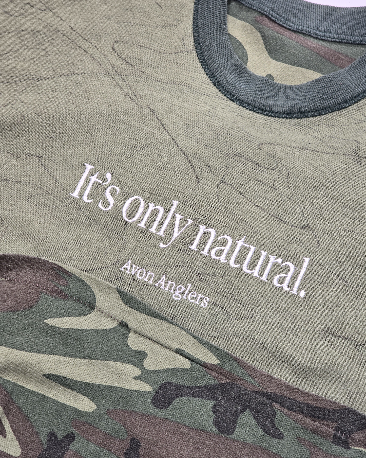 RE: embroidered camo 'natural' t-shirt