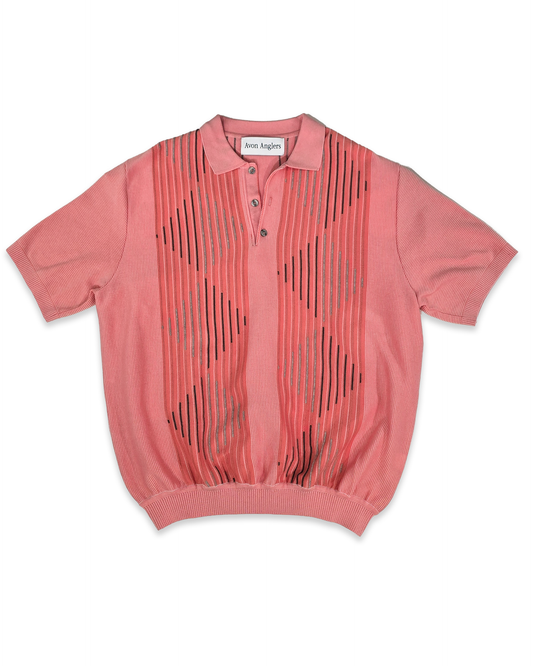 RE: Salmon Knit Leisure Polo Sweater