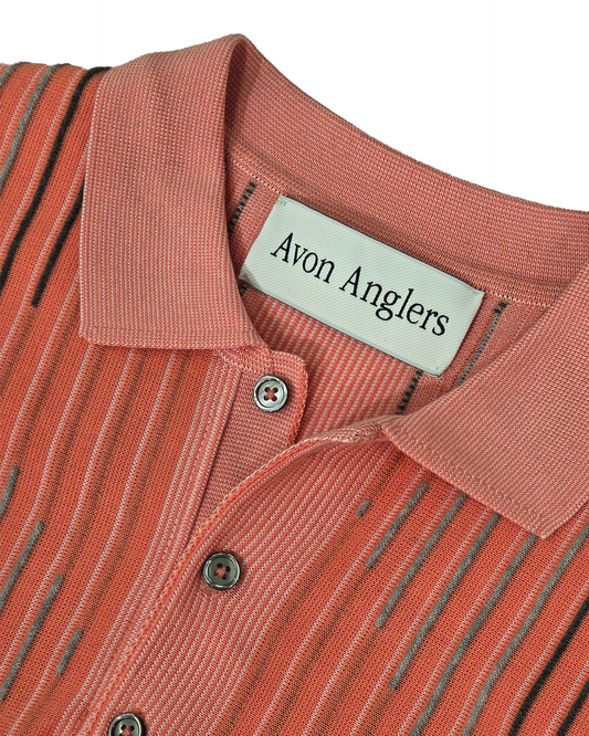 RE: Salmon Knit Leisure Polo Sweater