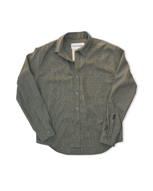 Field shirt in olive houndstooth