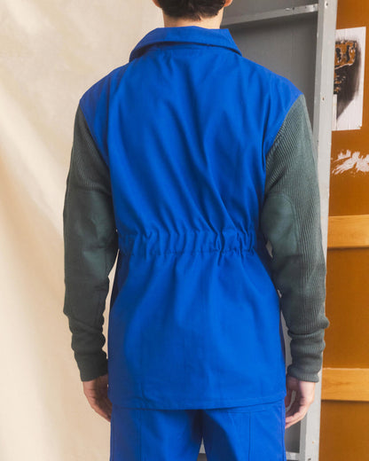 Bleu de Travail Jacket with Knit Sleeves - Bleu